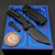 Chaves Knives Redencion Street X-Lock with Black handle and 3.25" D2 Black PVD Tanto blade back side view