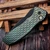 Pro-Tech Knives Custom Pallas Auto - Spartan Blades Distressed Green/Gold Lattice Textured 6ALV4 Ti W/ Mosaic Button 3.7" DLC Magnacut CCKS 2026