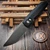 Pro-Tech Knives Vero Synapse 2 Black Herringbone W/ Black Lip Pearl Button 3.5" Smokey Grey Magnacut