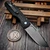 Pro-Tech Knives Vero Synapse 2 Black Herringbone W/ Black Lip Pearl Button 3.5" Smokey Grey Magnacut