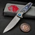 Holt Bladeworks Outlaw OP218 Flux Fordite Inlays Damasteel