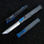 Heretic Cleric II Tanto Stonewash Carbon Fiber w/Blue Ti Accents H019-2A-CF/BLU
