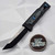 Reate Knives EXO Gravity Knife Black Micarta PVD Titanium Handle, Elmax Two Toned PVD Satin Tanto 3.75" Blade