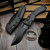 Microtech Amphbian Manual Ram-Lok DLC Shadow Carbon Fiber 3.88" S/E Partial Serrated 137RL-2DLCTFLCFS By Edc Lifestyle