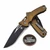 Microtech Amphibian Manual Ram-Lok Tan Fluted Aluminum 3.88" S/E Black 137RL-1FLTA By Edc Lifestyle