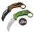 Reate Knives Exo-K Karambit Gravity Knife Oxidized Green Aluminum Handle Bohler N690 Stonewashed Blade 3.1"