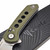 Reate Knives PL-XF Flipper Button Lock Green Micarta Handle 3.4" Stonewash Blade