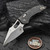 Microtech Stitch Ram-Lok Fluted Carbon Fiber Satin Standard 169RL-4FLCFS - Steel Flame Silver Skull