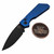 Pro-Tech Knives Strider PT+ Blue solid handle, DLC Black Magnacut 3.05" Blade, Black Hardware/Clip PT203-Blue