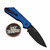 Pro-Tech Knives Strider PT+ Blue solid handle, DLC Black Magnacut 3.05" Blade, Black Hardware/Clip PT203-Blue