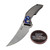 Reate Velocity Titanium Folder Zircuti Inlay/Clip Hand Satin 3" Elmax Clip Point