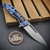 John Gray Slitter V2 Titanium Frame Lock Folder Ported Blue Technocarbon 4.0" Magnacut