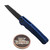 Pro-Tech Knives Malibu Button Lock Flipper Blue Handle, Black DLC Magnacut 3.3" Reverse Tanto Blade 5403-Blue