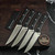 MICROTECH KNIVES 4.5" M390 STEAK KNIFE SET STONEWASH FULL SERRATED BLACK G-10 3600-12SETBK