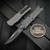Front view of Microtech Hera II Mini S/E Natural Clear with 2.95 inch black standard blade, model 1703M-1NC.