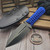 Borka Blades SBD DLC D/E Dagger Blue Cord Wrapped Fixed Blade Full Serrated