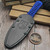 Borka Blades SBD DLC D/E Dagger Blue Cord Wrapped Fixed Blade Full Serrated
