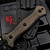 Bastinelli Knives Telum Fixed Blade Dark Stonewash Green Micarta Combo Serrated