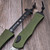 Heretic Knives Hydra V4 OD Green Single Action 3.75" S/E Full Serrated Battleworn Magnacut H407-5C-OD