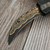 Heretic Custom Knives Roc Fat Carbon Brass & Copper Snakeskin Inlay Baker Forge Tiger GoMai Bronze HW S/N 13 - Preowned