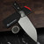 MICROTECH KNIVES 6" M390 SANTOKU KNIFE STONEWASH STANDARD TITANIUM BOLSTER BLACK G-10 3200B-10BK