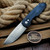 Pro-Tech  Vero Synapse - Blue Linen Micarta, 3.5" Satin