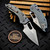 Microtech Stitch Ram-Lok 169RL-11FRMS6 Ice Blue Titanium Frag Stonewash Partial Serrated Blue Ti Accent