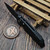 Pro-Tech Knives TR-3 X1 Military Issue Black Fish Scale, 3.5" Black Clip Point TR-3-X1-M
