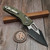 Microtech Stitch Ram-Lok Manual Fluted OD Green G10 Partial Serrated 169RL-2FLGTOD - Preowned