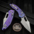 Microtech Stitch Ram-Lok 169RL-11FRMS5 Titanium Purple Haze Frag Stonewash Partial Serrated Purple Ti Accent
