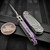 Microtech LUDT Titanium Frag T/E Partial Serrated Stonewash 1136-11FRMS3 Purple Ti Accent