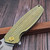 Kubey Tityus Frame Lock Flipper Folding Knife Gold Pattern Titanium Handle 3.39" Beadblast 14C28N KB360G - Preowned