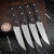 MICROTECH KNIVES 4.5" M390 STEAK KNIFE SET STONEWASH BLACK CHERRY G-10 3600-10SETBC