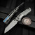 Microtech MSI Ram-Lok Mini Frag Titanium 3.10" Stonewash Blue Accent Marfione Select 210M-10FRMS3 By Edc Lifestyle
