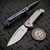 Microtech LUDT Titanium Slab Side S/E Stonewash Partial Serrated 1135-11MS3 Blue Ti Accent