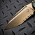Microtech LUDT Antique Green Titanium Slab Side Bronzed Clip Point Stonewash 1135-14MS2 Bronzed Ti Accent Partial Serrated