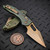 Microtech Stitch Ram-Lok 169RL-13MS1 Antique Green Titanium Slab Side Bronze Stonewash Bronze Ti Accent Marfione Select