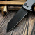 Pro-Tech Knives Malibu Grey Button Lock Flipper Black 3.3" DLC Reverse Tanto