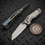 Microtech MSI Ram-Lok Mini Fluted Titanium 3.10" Stonewash Blue Ti Accent Partial Serrated Marfione Select 210M-11FLMS3 By Edc Lifestyle