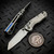 Microtech MSI Ram-Lok Mini Slab Side Titanium 3.10" Stonewash Blue Ti Accent Partial Serrated Marfione Select 210M-11MS3 By Edc Lifestyle