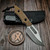Heretic Knives Kobold Bowie Fixed Blade Knife Flat Dark Earth G10 2.6" Battleworn H065-5A-FDE-G10