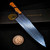 Dew Hara Santoku Ladder VG-10 Damascus Blue Titanium Maple