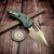 Microtech Stitch Ram-Lok Titanium Slab Side Antique Green Bronze S/E 169RL-13MS1 Marfione Select - Preowned