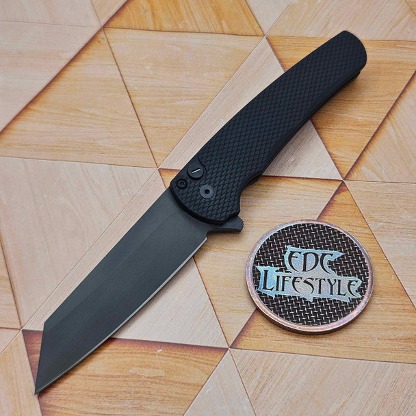 BlackDragon／S450 Pro TC Pro-Tech Knives Malibu Flipper Black Dragon Scale DLC Reverse