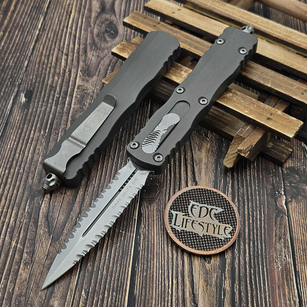Microtech 227-D12NC Dirac Delta Double Edge Stonewash Natural