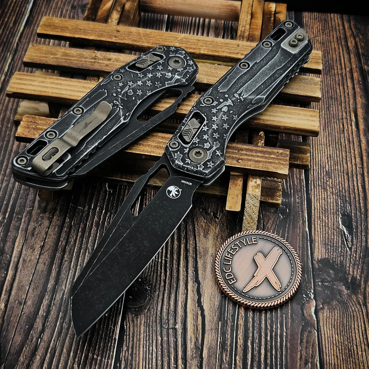 Microtech MSI Ram-Lok Distressed Flag Aluminum 3.85" S/E 210-1DFLAGS-Z23 By Edc Lifestyle