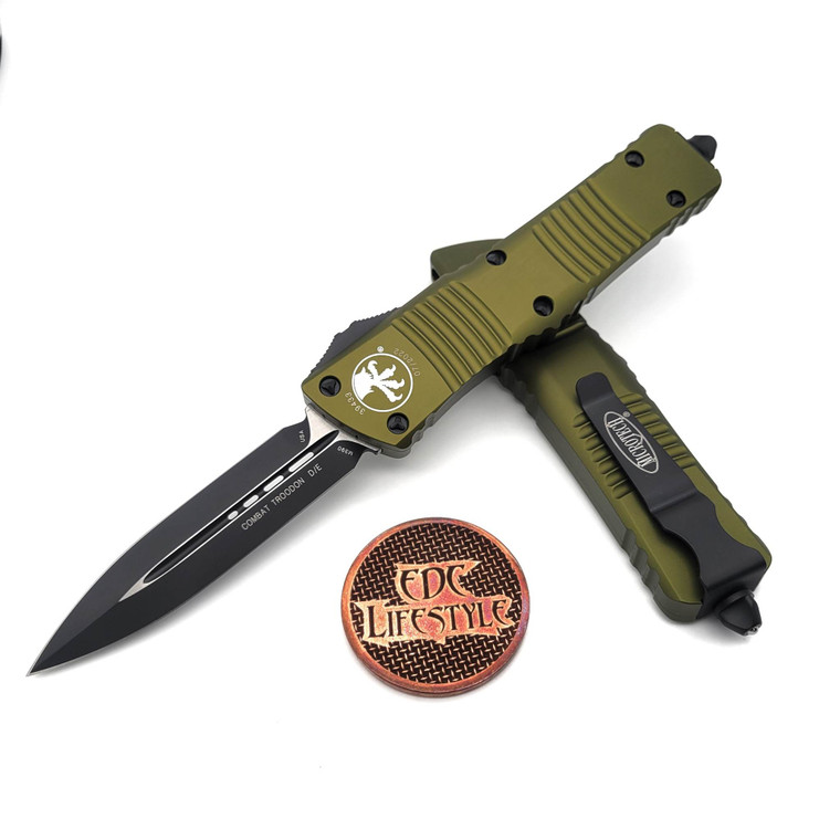 Microtech 142-1OD OD Green Combat Troodon Double Edge Black Standard