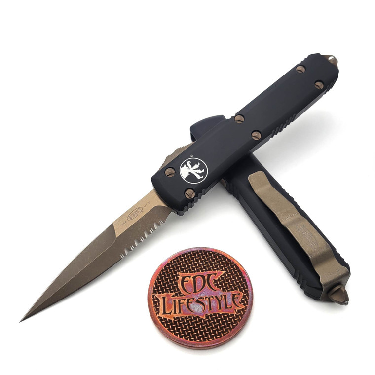 Microtech Ultratech 120-14AP Partial Serrated Bayonet Bronzed Apocalyptic