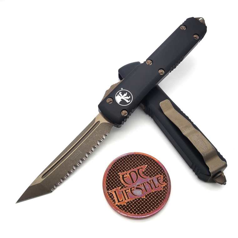 Microtech Ultratech 123-15AP Bronzed  Apocalyptic Tanto Edge Full Serrated