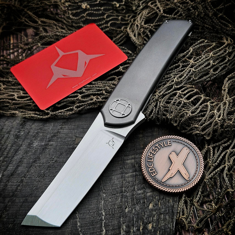Sharknivco Ryu Bead Zirblast Titanium Satin Tanto